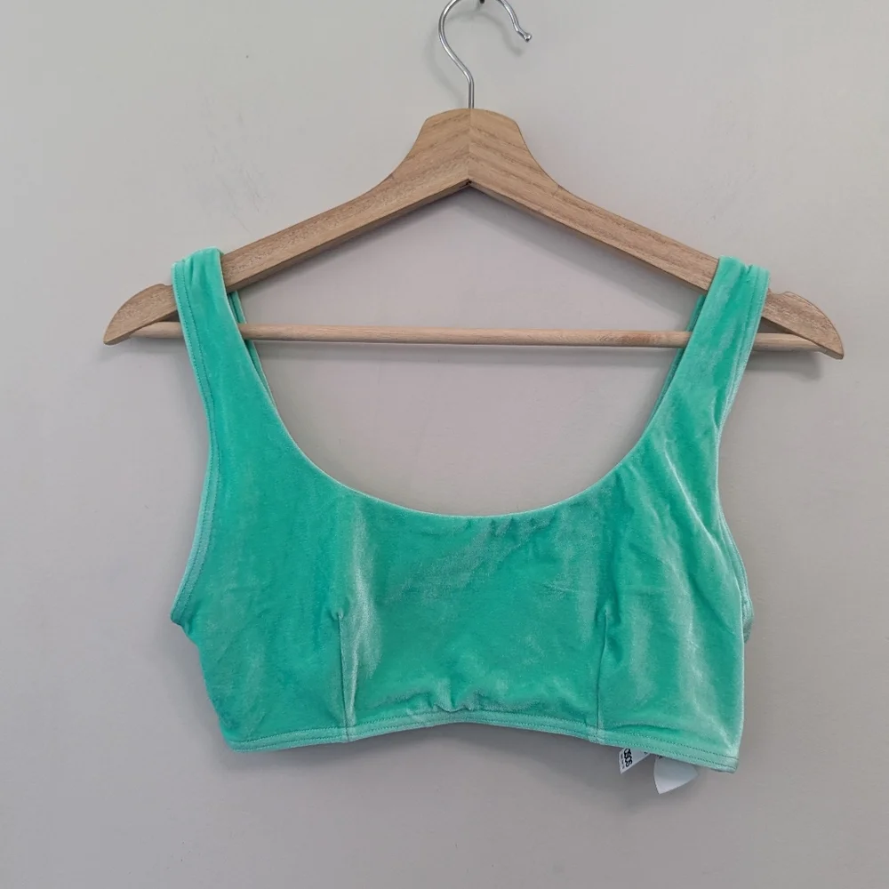 ASOS‎ Mint Green Velvet Bikini Set High Waist